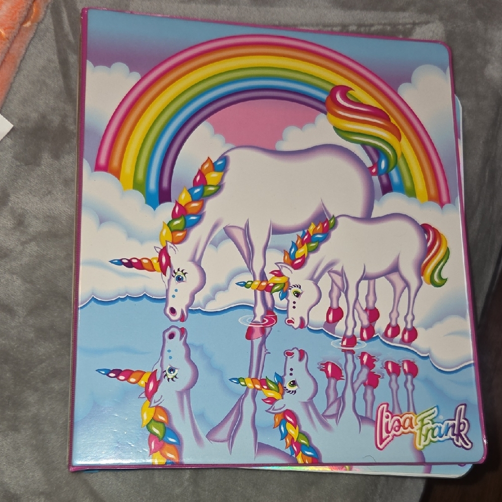 Lisa Frank Pastel Unicorns with Rainbow